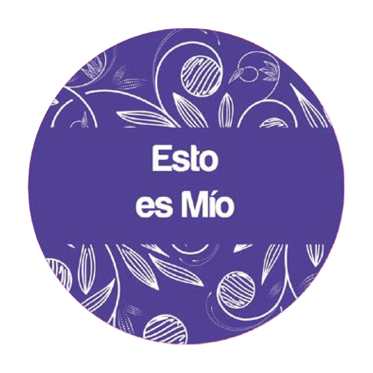 DropTag Circular Morado con Diseño Floral
