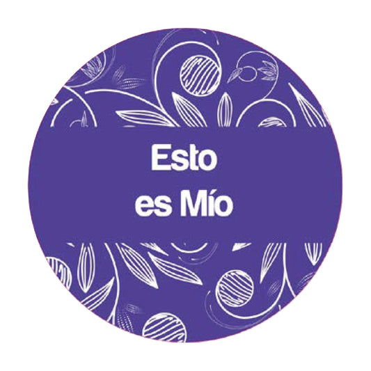 DropTag Circular Morado con Diseño Floral